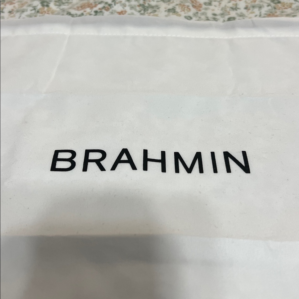 New Brahmin Dust Bag (approximately 14.5” by 12.5”) White with Black - Picture 2 of 3